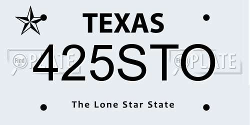 425STO Texas License Plate
