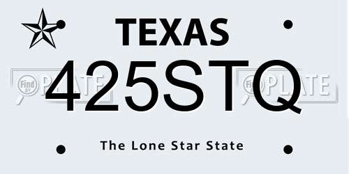 425STQ Texas License Plate