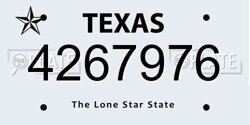 4267976 Texas License Plate