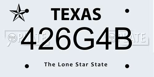 426G4B Texas License Plate