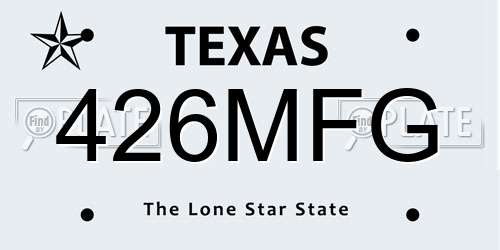 426MFG Texas License Plate