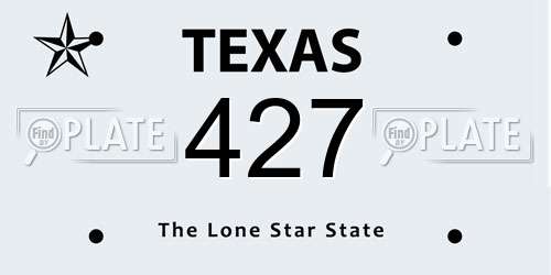 427 Texas License Plate