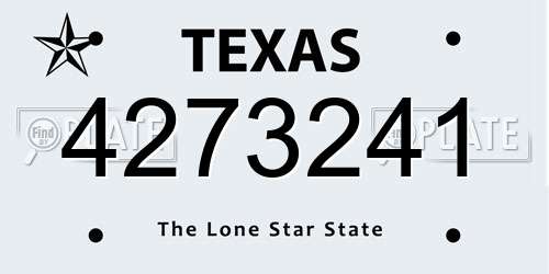 4273241 Texas License Plate