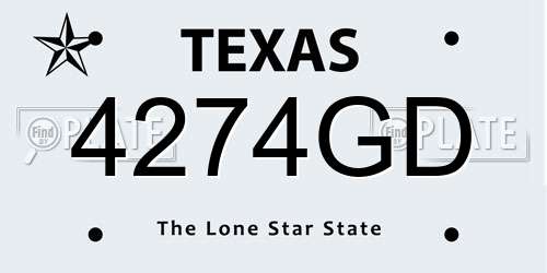 4274GD Texas License Plate