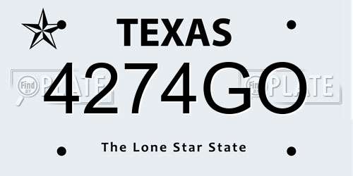4274GO Texas License Plate