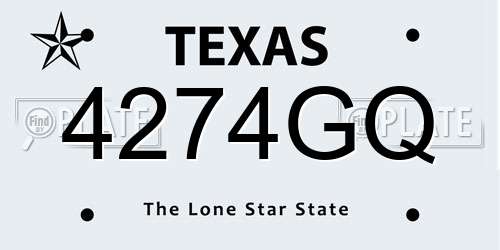 4274GQ Texas License Plate