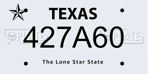 427A60 Texas License Plate