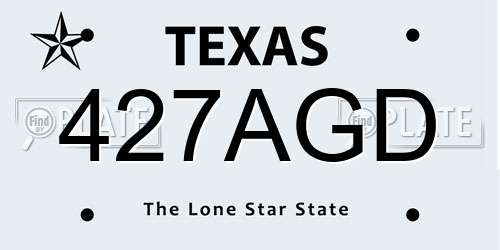 427AGD Texas License Plate