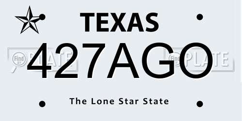 427AGO Texas License Plate