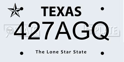 427AGQ Texas License Plate