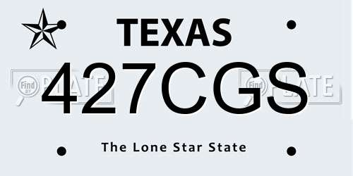427CGS Texas License Plate