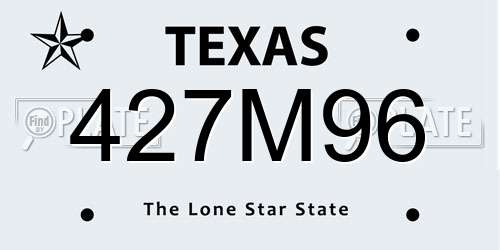 427M96 Texas License Plate