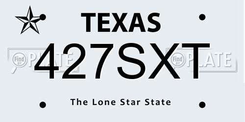 427SXT Texas License Plate