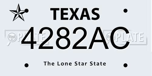 4282AC Texas License Plate
