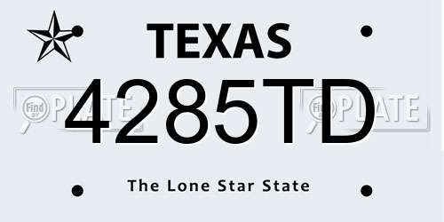 4285TD Texas License Plate