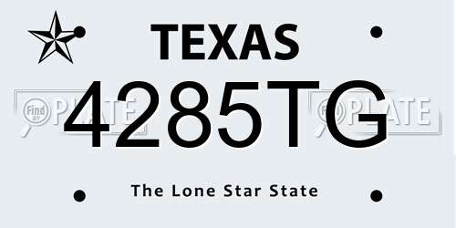 4285TG Texas License Plate