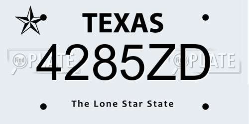 4285ZD Texas License Plate