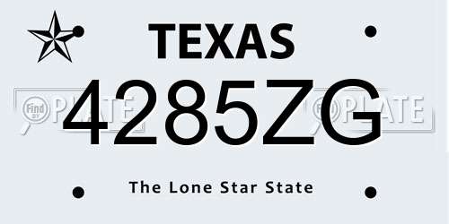 4285ZG Texas License Plate