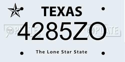 4285ZO Texas License Plate