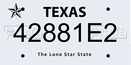 42881E2 Texas License Plate