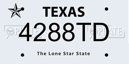 4288TD Texas License Plate