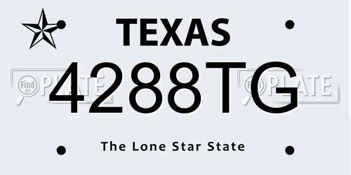 4288TG Texas License Plate