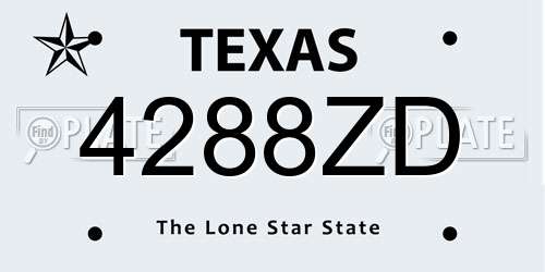 4288ZD Texas License Plate