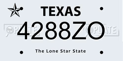 4288ZO Texas License Plate