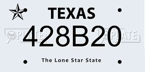 428B20 Texas License Plate