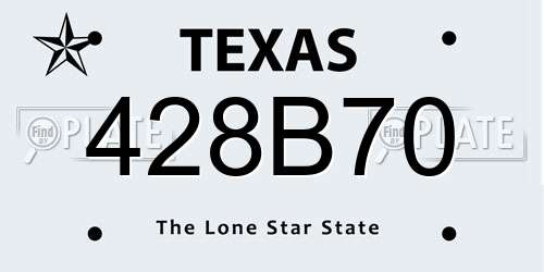 428B70 Texas License Plate