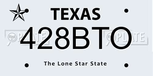 428BTO Texas License Plate