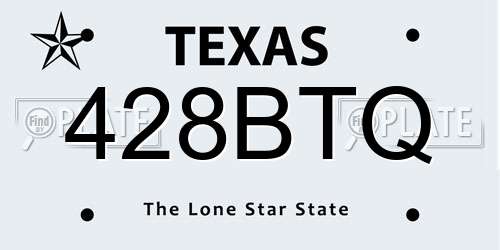 428BTQ Texas License Plate