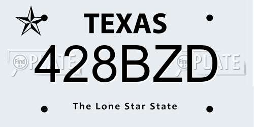428BZD Texas License Plate