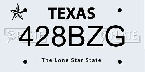 428BZG Texas License Plate