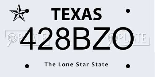 428BZO Texas License Plate