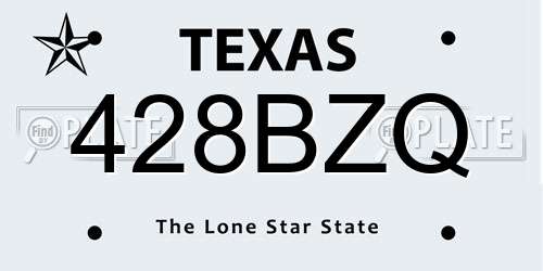 428BZQ Texas License Plate