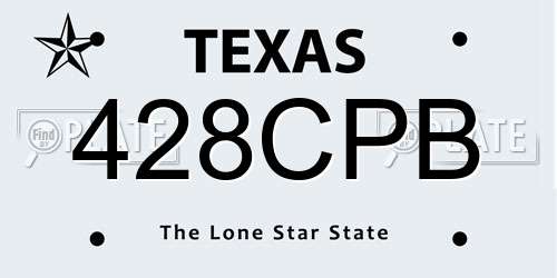 428CPB Texas License Plate