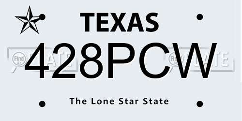 428PCW Texas License Plate