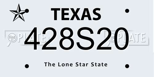 428S20 Texas License Plate