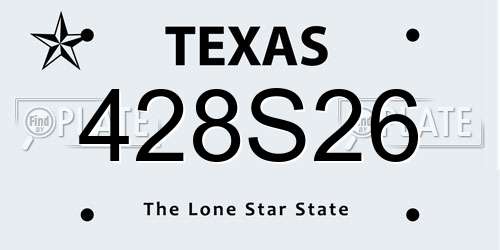 428S26 Texas License Plate