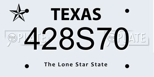 428S70 Texas License Plate
