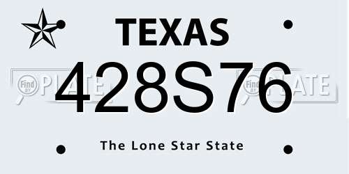 428S76 Texas License Plate