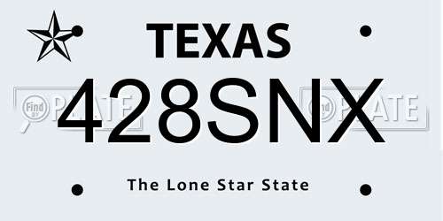 428SNX Texas License Plate