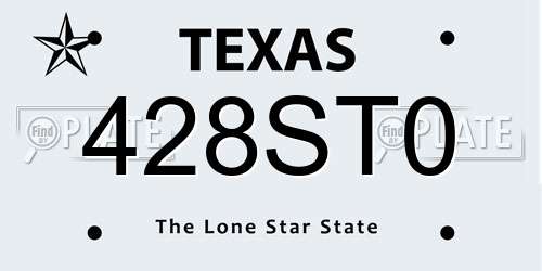 428ST0 Texas License Plate