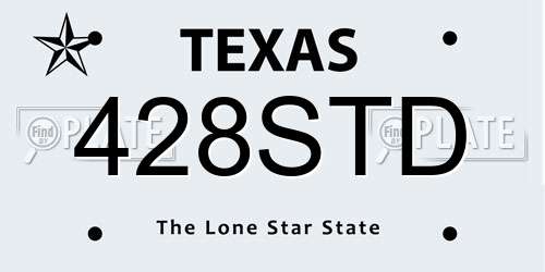 428STD Texas License Plate