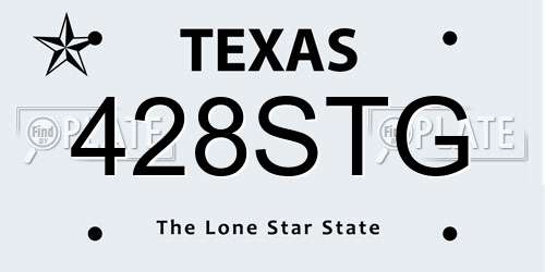 428STG Texas License Plate