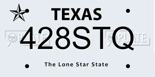 428STQ Texas License Plate