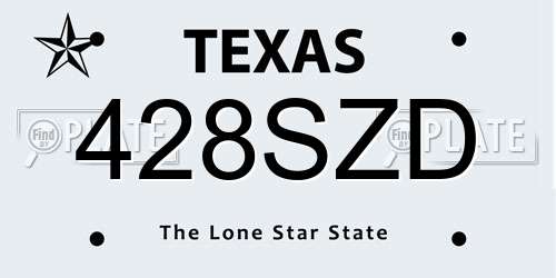 428SZD Texas License Plate