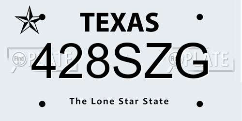 428SZG Texas License Plate