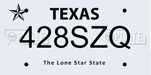 428SZQ Texas License Plate